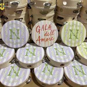 Bán buôn cá nhân 6 inch 15cm bộ gõ nhạc cụ tùy chỉnh thiết kế Tambourine tiệc cưới Nhà thờ giá trống - Product Image 1