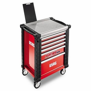Gabinete de Herramientas Usag 519 Act5 con Capacidad para 200 kg, con Ruedas y Candado, Rojo y Negro - Product Image 1