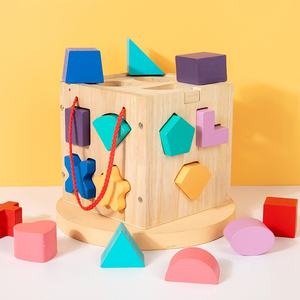 Juguete <span class=keywords><strong>de</strong></span> Madera para Clasificar Formas, Bloques <span class=keywords><strong>de</strong></span> Construcción Educativos Montessori para Niños Pequeños, Juguete <span class=keywords><strong>de</strong></span> Aprendizaje para Bebés, Venta al por Mayor OEM - Product Image 4