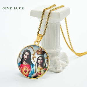 Kerah Catolico Kalung Baja Tahan Karat Bijoux bulat bijaoux Pendentif Foto Liontin Foto Liontin Foto Liontin Katolik Kalung Liontin - Product Image 1