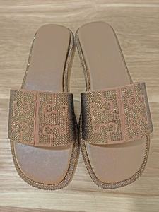 Ciabatte da <span class=keywords><strong>Donna</strong></span> con Punta Aperta, Suola Morbida in <span class=keywords><strong>Pelle</strong></span>, Design con Diamanti, Infradito da Spiaggia di Tendenza - Product Image 6