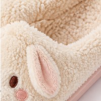 Pantoufles en peluche lapin, mules douces en polaire, antidérapantes pour l'intérieur, chaussures d'hiver pour femmes