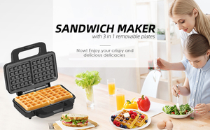 Plancha multifunción antiadherente con mango táctil, plancha para gofres, 3 en 1 - Product Image 5