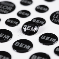 Etiquetas Epoxi 3D con Forma Personalizada, Etiqueta Impermeable con Logotipo de Empresa, Impresión de Resina Epoxi, Plateado Cepillado