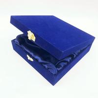 Boîte à bijoux en bois MDF en velours, emballage cadeau de trophée en tissu satiné de luxe personnalisé, vente en gros