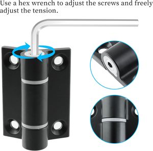 Bisagra de Amortiguación de Torque Ajustable de Aleación de Zinc con Posicionamiento de Parada Libre, Herraje de Alta Resistencia para Puertas de Gabinetes y Cajas de Herramientas para Muebles - Product Image 3
