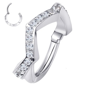 <b>Piercing</b> Stories ASTM F136 <b>Titanium</b> Hinged Segment Ring Earring Cuff Body <b>Piercing</b> <b>Jewelry</b> - Product Image 1
