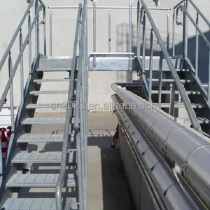 Customized stainless steel Hot Dip Galvanized Outdoor Spiral Riveted Fireproof Stair tread Steel Grating steps