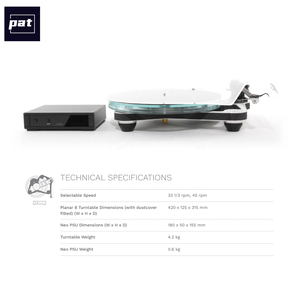 เครื่องเล่นไวนิล P8 Hi-Fi แบบแมนนวล8เครื่องเล่นแผ่นเสียงพร้อมตลับ Ania Pro MC เอาต์พุตเสียงและ RCA - Product Image 6
