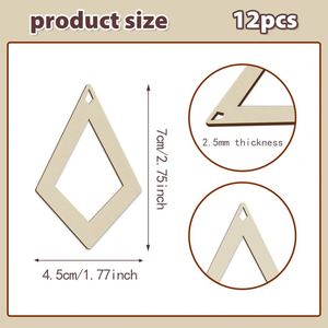 Boucles d'oreilles irrégulières en bois écologique poli, gravées au laser, design personnalisé, cadeau de vacances, vente en gros - Product Image 2
