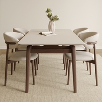 Table à manger rectangulaire moderne et élégante en bois massif, résistante à l'eau, stable, légère, de luxe, pour la maison