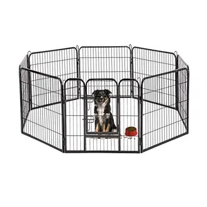 Большой складной портативный металлический кемпинг собака ручки многоугольный игровой бассейн & Run щенок собака питомник на открытом воздухе
