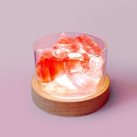 Lampe en pierre d'aromathérapie en cristal naturel avec base USB Diffuseur de pierre de quartz d'huile essentielle Parfum de pierre de cristal