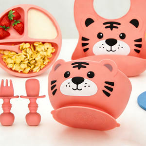 Juego de Vajilla para Niños Libre de BPA, No Tóxico, Fácil de Limpiar, Juego de Alimentación de Silicona para Bebés, Apto para Horno, para Bebés de 1 a 6 Meses - Product Image 3