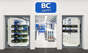 Decorazione del negozio Mobile in legno bianco personalizzato mobili per Workstation per cellulari <span class=keywords><strong>Play</strong></span> Game Shop Design per negozio di elettronica - Product Image 2