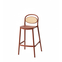 Chaises de bar hautes d'extérieur pour loisirs, chaises de bar empilables pour cuisine, chaises de bar en PP, chaises de restaurant en rotin