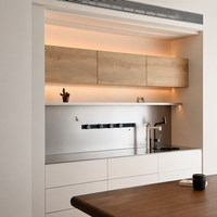 Buffet Modulaire Moderne Écologique Personnalisé, Armoire à Repas Intégrée, Bar à Café, Meuble de Rangement Mural Sans Poignée, Qualité ENF