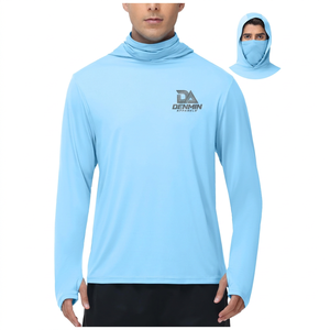 เสื้อฮู้ดดี้ตกปลาแขนยาวพรีเมียม แห้งเร็ว พร้อมผ้าคลุมคอ ป้องกันรังสียูวี UPF 50+ ระบายอากาศได้ดี  รับสกรีนลายแบบซับลิเมชั่น - Product Image 1