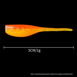 En stock – Leurre souple 2 pouces (5 cm, 1 g) en forme de têtard, double couleur, queue en pointe, ver souple, leurre en silicone, leurre <span class=keywords><strong>pour</strong></span> petits poissons, leurre nageur, leurre en plastique - Product Image 5
