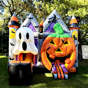 Giant outdoor party jumpers halloween pumpkins <b>inflatable</b> outdoor bouncy castle slide moonwalk bounce house - Product Image 1