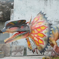 Dinosaure robotisé motorisé électrique de simulation fabriqué en Chine, dinosaure mécanique animatronique Dilophosaurus pour les parcs à thème
