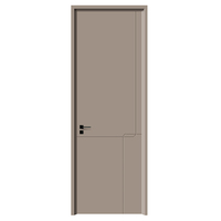Porte intérieure en bois pour chambre d'hôtel moderne, surface CPL, porte à panneau plat en polymère