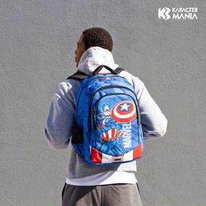 คารัคเตอร์มาเนียสำหรับ Marvel Captain America Gears-PLUS กระเป๋าเป้สะพายหลังสำหรับวิ่ง สีฟ้า - Product Image 5