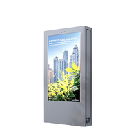 Afficheur numérique extérieur sur pied de 55 pouces, écran LCD simple face, moniteur étanche avec écran tactile en acier inoxydable