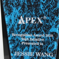 Trophées et récompenses en acrylique bleu personnalisés, fabrication sur mesure, impression sérigraphique sur plexiglas, plaque d'honneur pour compétition