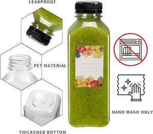 Chai nước ép nhựa <span class=keywords><strong>PET</strong></span> <span class=keywords><strong>500ml</strong></span> 1000ml in logo tùy chỉnh hoặc làm nhãn dán nắp kèm cọ - Product Image 2