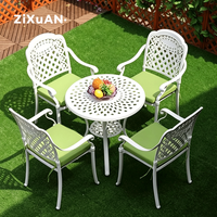 Ensemble de meubles de jardin en aluminium moulé, résistant aux intempéries, pour terrasse, patio, barbecue, café, table en métal, ensemble de salle à manger