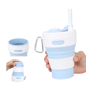 Tasse de voyage pliable en silicone réutilisable avec logo personnalisé Tasse à eau portable pour le camping en plein air avec fonction jetable Cadeau promotionnel - Product Image 2