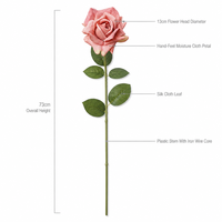 Rose artificielle Joho Real Touch, rose unique colorée, tige de rose, Halloween, Saint-Valentin, vente en gros de roses en usine