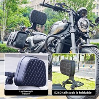 Untuk Sepeda Motor Chunfeng 550CL-C Tas Samping Khusus Pelindung Sandaran Aksesoris Modifikasi Satu Paket Kanvas Kulit Karbon