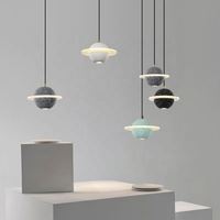 Lustre moderne minimaliste créatif personnalité planète, petit restaurant, bar, chambre à coucher, lampe de chevet, hauteur réglable, aspect ciment