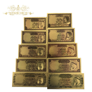 Mooie Koeweitse bankbiljetten in 24k verguld goud voor cadeaus - Product Image 1
