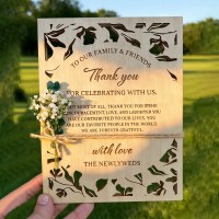 Invitations et cartes de remerciement en bois gravées au laser, style rustique personnalisé, parfaites pour les mariages, les fêtes, les baby showers et les événements festifs