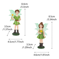 Ensemble de figurines de fées garçon et fille en résine, prêtes à être expédiées, avec ailes luminescentes, mini-statues d'elfes, ornements miniatures de fées pour le jardin