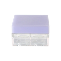 Boîte à poudre libre carrée à 4 compartiments, conteneur cosmétique avec tamis, vente en gros OEM ODM