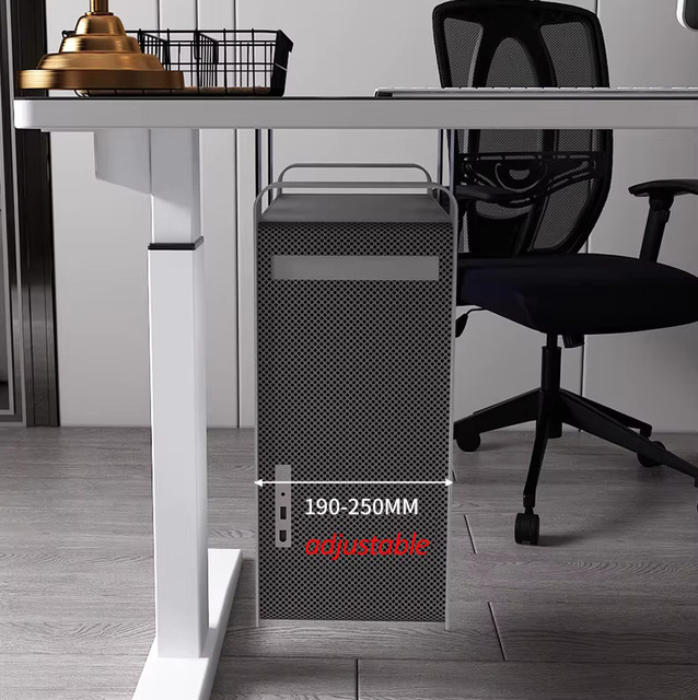 CP-03 Universal PC Case Holder Under Desk Wall Side Computer CPU Stand Adjustable Mainframe Hanger Host Box Stand Bracket Rack