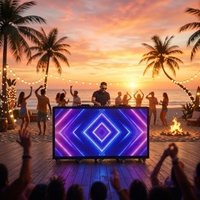 Cabine DJ pliable GOB LED pour scène intérieure et extérieure, idéale pour les soirées en club, les mariages et les événements DJ