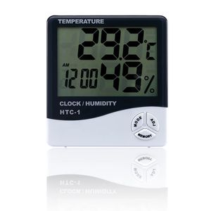 HTC-1 HTC-2 Smart Digital Hygrometer Thermometer Electric LCD Electronic Weather Station <b>Clocks</b> for Outdoor for Office Use - Product Image 2