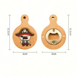 Imán Personalizable con Logotipo para Refrigerador, Abridor de Botellas Magnético de Madera para Uso Doméstico, Artículos Promocionales para Mesa - Product Image 1