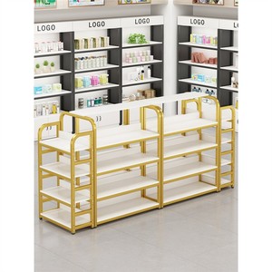 Présentoir mobile Zhongdao en acier et bois à 4 étagères simple face <span class=keywords><strong>pour</strong></span> cosmétiques et accessoires <span class=keywords><strong>de</strong></span> téléphonie mobile, idéal <span class=keywords><strong>pour</strong></span> supermarchés et magasins <span class=keywords><strong>de</strong></span> proximité - Product Image 4
