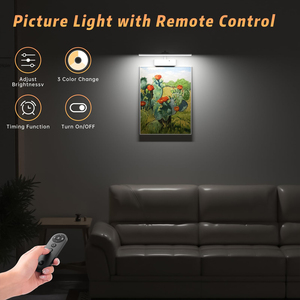 Wireless Picture <b>Lights</b> for Wall Rechargeable Battery with Remote, Art Lighting with <b>Timer</b> and Dimmable for Display, Gallery - Product Image 2