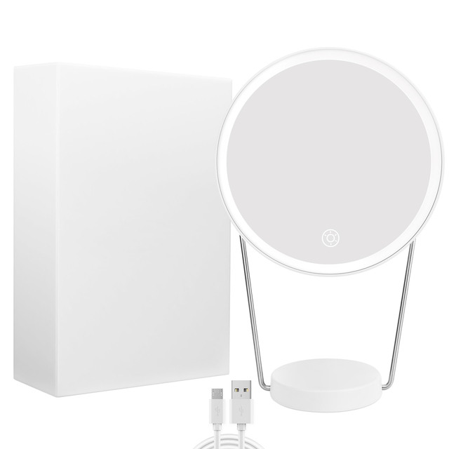 Top Seller Vanity Led Lighted Travel Makeup Mirror Desktop Trifold Magnified Make up Mirror With Lights