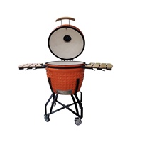 Barbecue au charbon de bois en céramique noir de 26 pouces AUPLEX Premium Diamond KAMADO avec Komodo China BBQ