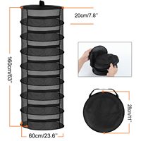 Séchoir à herbes suspendu à 8 niveaux, grande capacité, pliable, filet de séchage en maille avec fermeture éclair, cadre en polycarbonate et acier inoxydable pour plantes