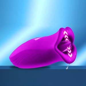 Masturbateur buccal en silicone pour femme, poupée sexuelle à bouche ouverte, jouet sexuel rose pour adulte avec couvre-langue magique pour succion et vibration. - Product Image 1