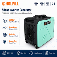 Générateur Inverter Super Silencieux 6kW à Onde Sinusoïdale Pure 120-240V à Essence, Alimentation Électrique Directe Usine pour Villa et Panne de Courant en Extérieur